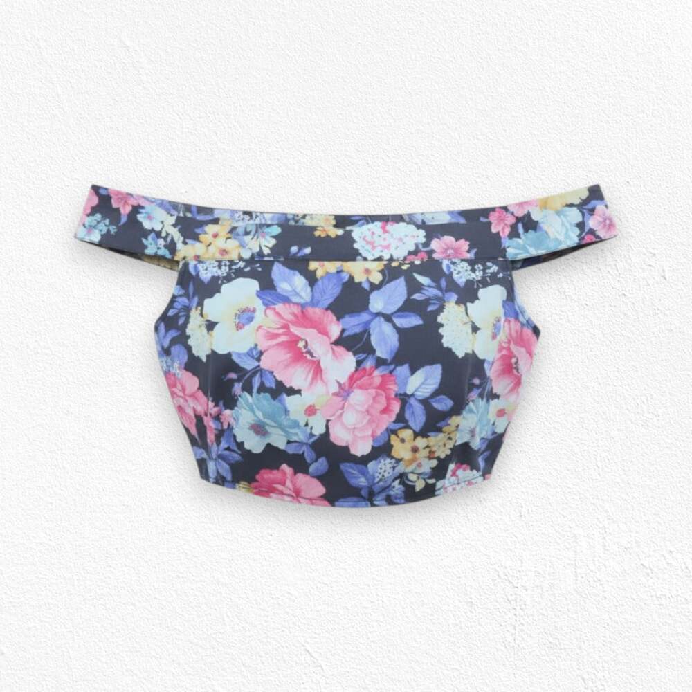 Intimately Free People Floral Smocked Off the Shoulder Crop Top Festival Size XS